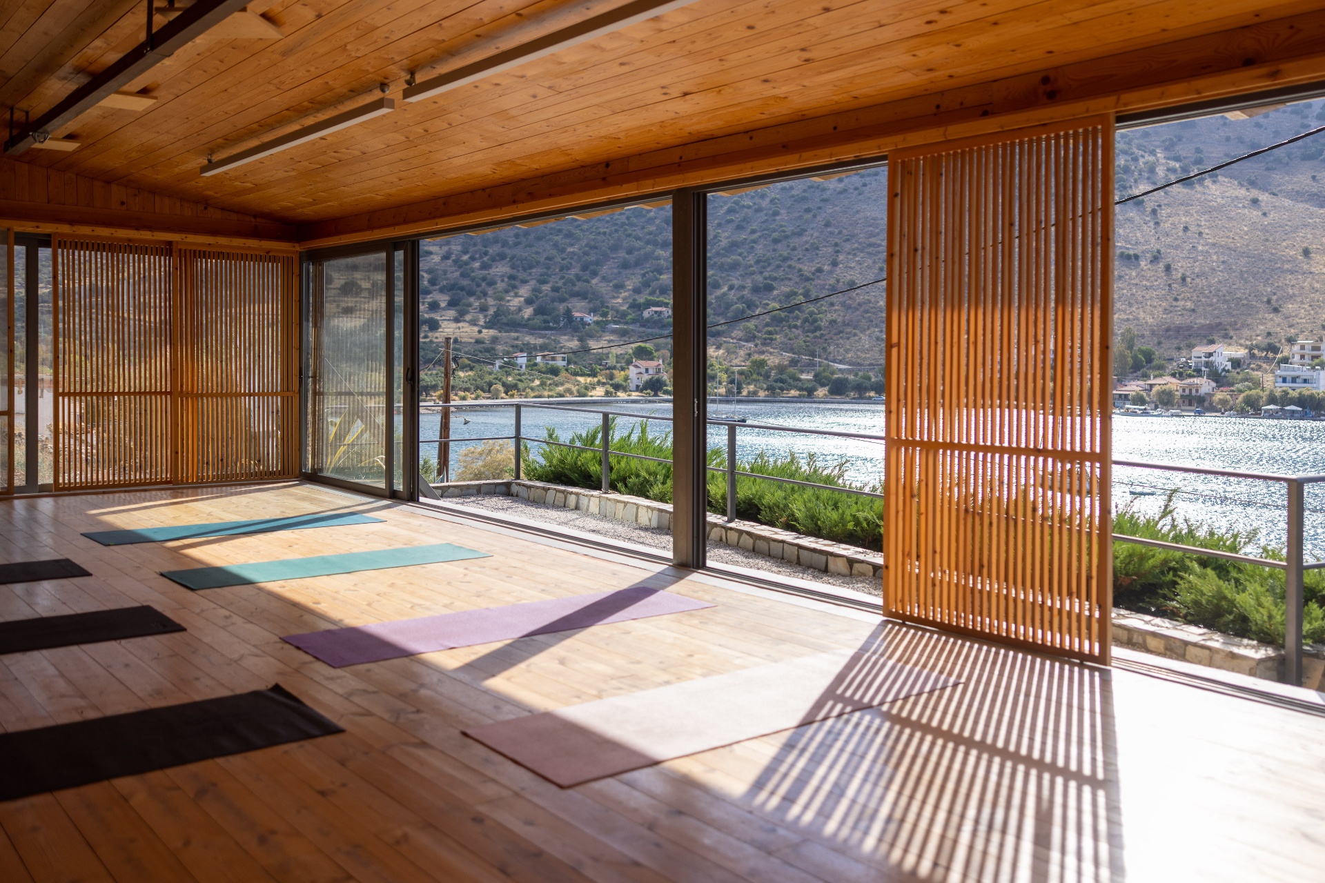 The Yoga Shala interior at Evia Silence
